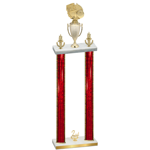 Double Red Glacier Second Place Basketball Trophy