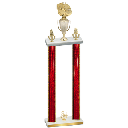 Double Red Glacier Third Place Basketball Trophy
