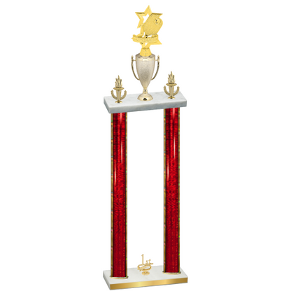 Double Red Glacier First Place Pickleball Trophy