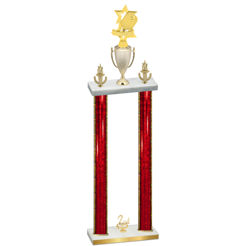 Double Red Glacier Second Place Pickleball Trophy
