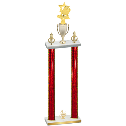 Double Red Glacier Fourth Place Pickleball Trophy