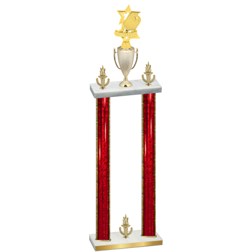 Double Red Glacier Victory Pickleball Trophy