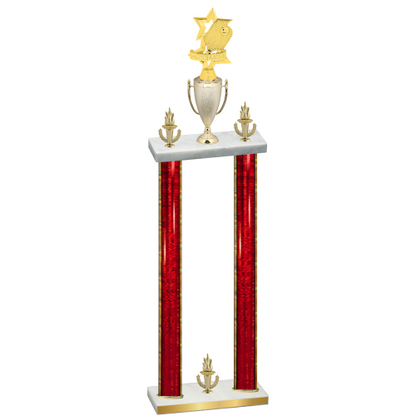 Double Red Glacier Victory Pickleball Trophy