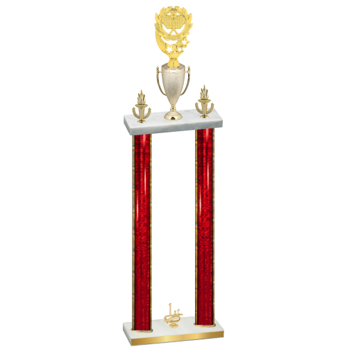 Double Red Glacier First Place Pickleball Trophy
