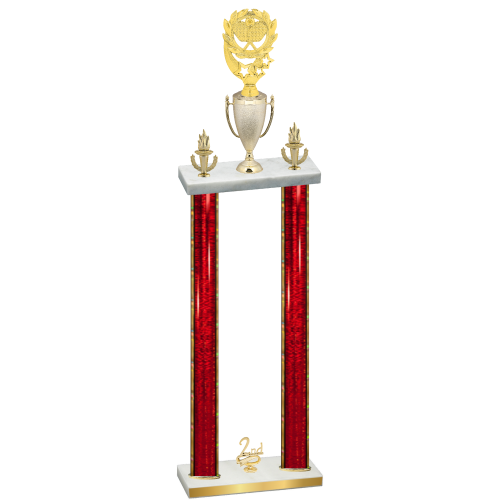 Double Red Glacier Second Place Pickleball Trophy