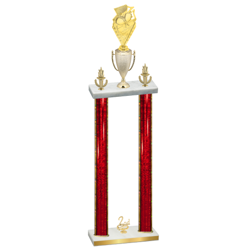 Double Red Glacier Second Place Pickleball Trophy