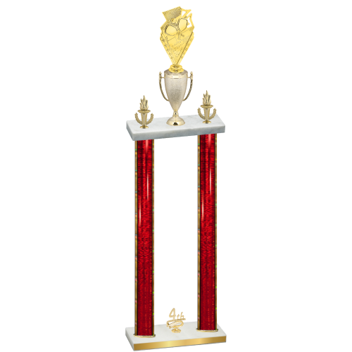 Double Red Glacier Fourth Place Pickleball Trophy