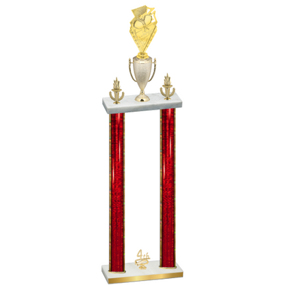 Double Red Glacier Fourth Place Pickleball Trophy