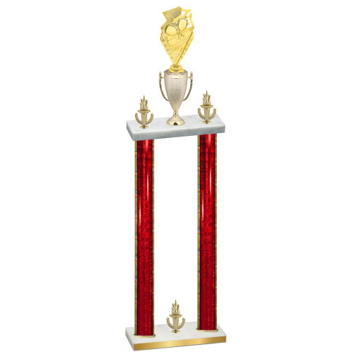 Double Red Glacier Victory Pickleball Trophy