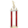 Double Red Glacier Fourth Place Basketball Trophy