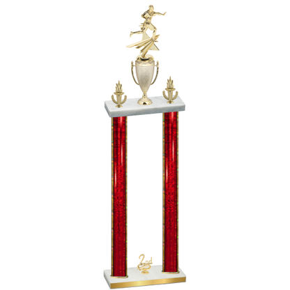 Double Red Glacier Second Place Flag Football Trophy