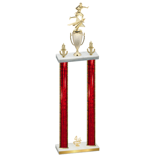 Double Red Glacier Fourth Place Flag Football Trophy