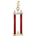 Double Red Glacier Victory Flag Football Trophy