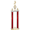 Double Red Glacier Third Place Majorette Trophy