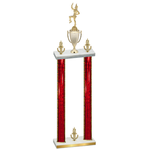 Double Red Glacier Victory Majorette Trophy