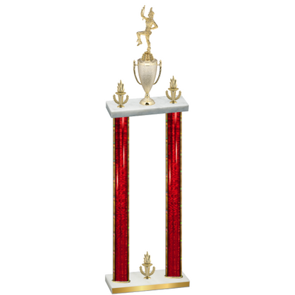 Double Red Glacier Victory Majorette Trophy