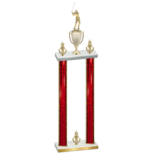 Double Red Glacier Victory Golf Trophy