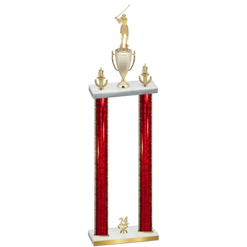 Double Red Glacier Year Golf Trophy