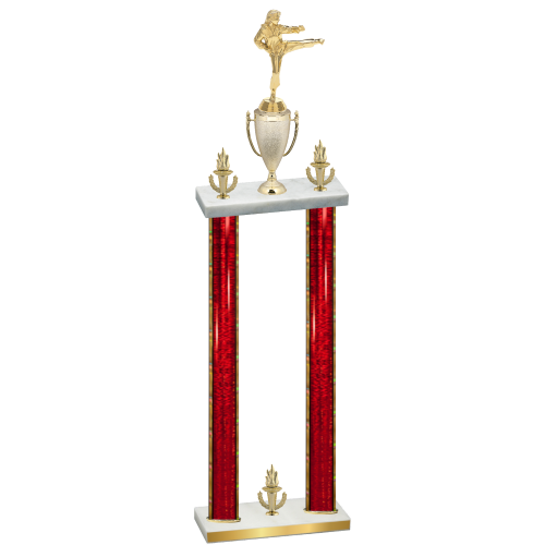 Double Red Glacier Victory Karate Trophy