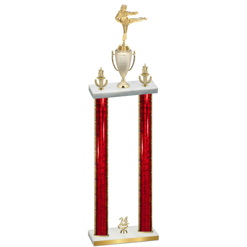 Double Red Glacier Year Karate Trophy