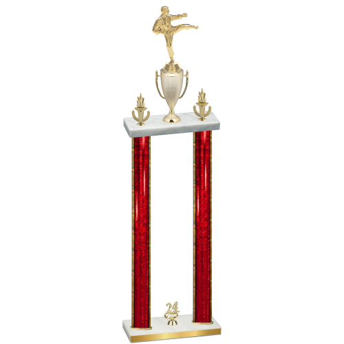 Double Red Glacier Year Karate Trophy