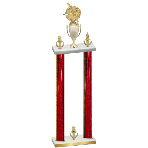 Double Red Glacier Victory Baseball Trophy
