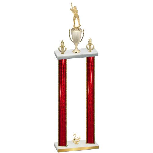 Double Red Glacier Second Place Baseball Trophy