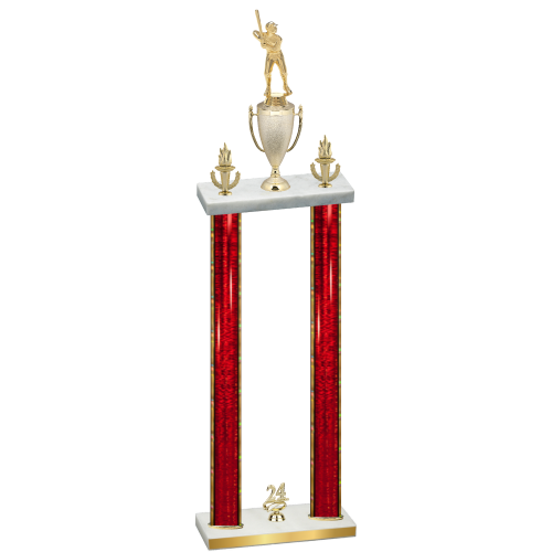 Double Red Glacier Year Baseball Trophy