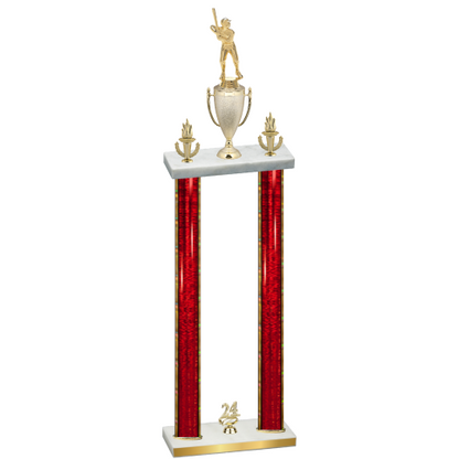 Double Red Glacier Year Baseball Trophy