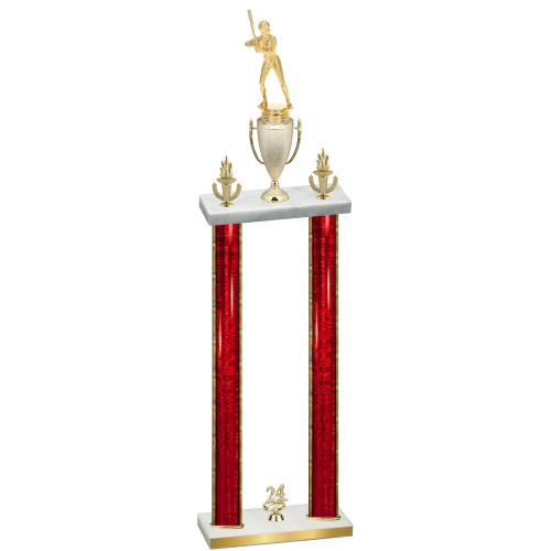 Double Red Glacier Year Softball Trophy