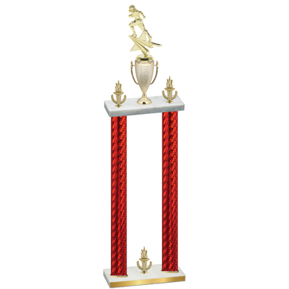 Double Red Carbon Fiber Victory Football Trophy