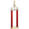 Double Red Carbon Fiber Third Place Soccer Trophy