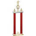 Double Red Carbon Fiber Third Place Soccer Trophy