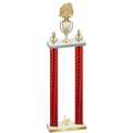 Double Red Carbon Fiber Third Place Soccer Trophy
