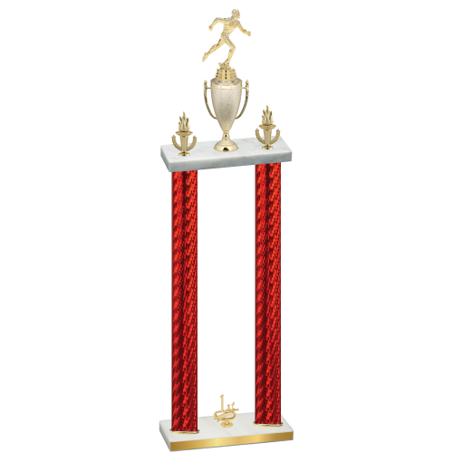 Double Red Carbon Fiber First Place Running Trophy