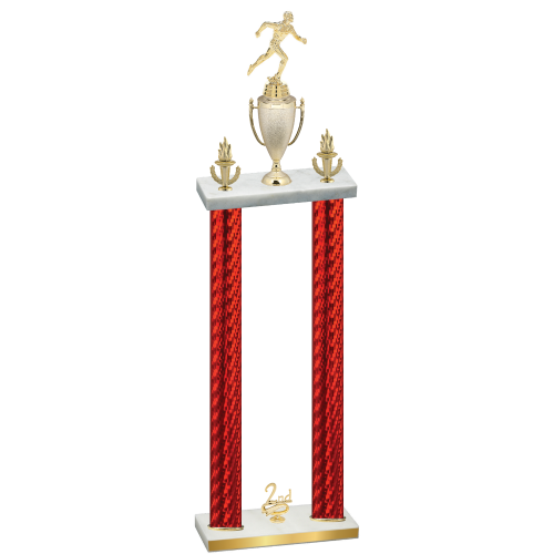 Double Red Carbon Fiber Second Place Running Trophy