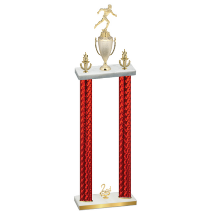 Double Red Carbon Fiber Second Place Running Trophy