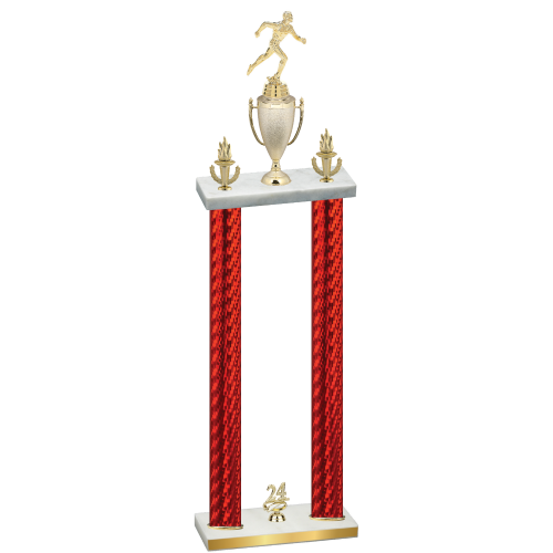Double Red Carbon Fiber Year Running Trophy