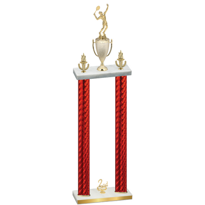 Double Red Carbon Fiber Second Place Tennis Trophy