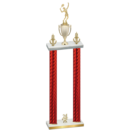 Double Red Carbon Fiber Year Tennis Trophy