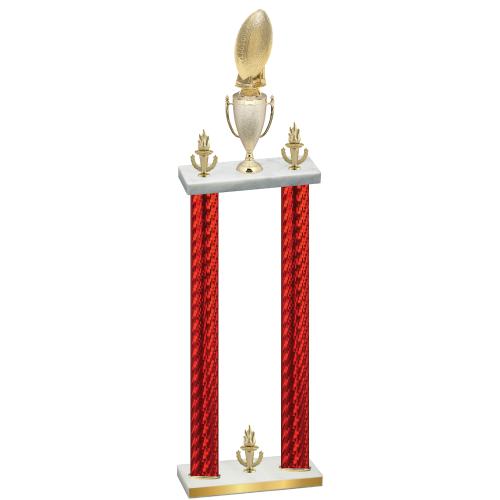 Double Red Carbon Fiber Victory Football Trophy