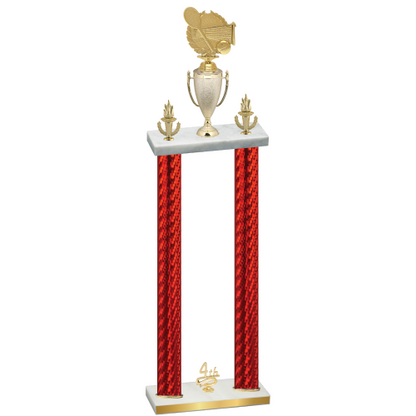 Double Red Carbon Fiber Fourth Place Tennis Trophy