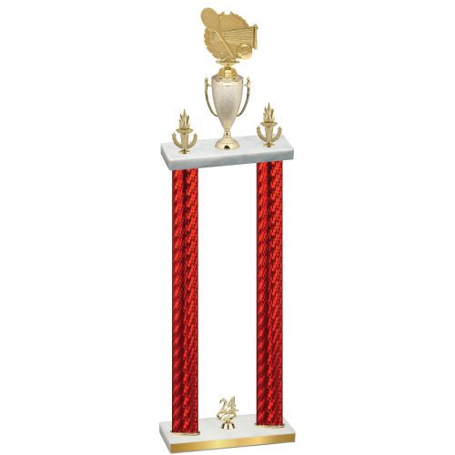 Double Red Carbon Fiber Year Tennis Trophy