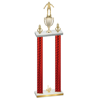 Double Red Carbon Fiber First Place Wrestling Trophy