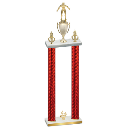 Double Red Carbon Fiber Fourth Place Wrestling Trophy