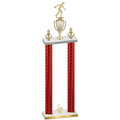 Double Red Carbon Fiber Third Place Bowling Trophy