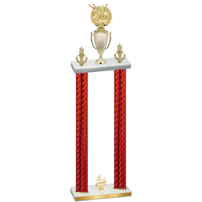Double Red Carbon Fiber Fourth Place Bowling Trophy