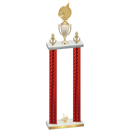 Double Red Carbon Fiber First Place Volleyball Trophy