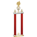 Double Red Carbon Fiber Third Place Volleyball Trophy