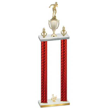 Double Red Carbon Fiber Third Place Swimming Trophy
